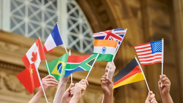 International students learning English together in Leeds